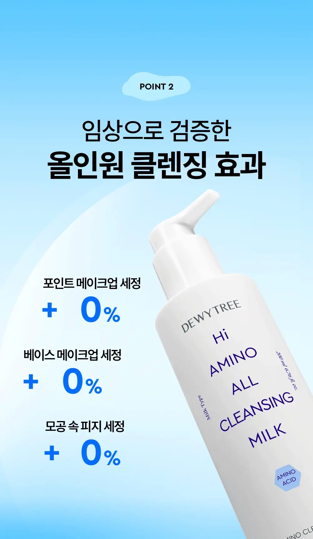 [모공/피부결개선] 듀이트리 하이 아미노 올 클렌징 밀크 200ml 상세페이지 17